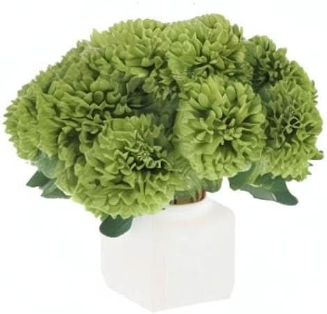 Green Artificial Chrysanthemums – 12 Stems