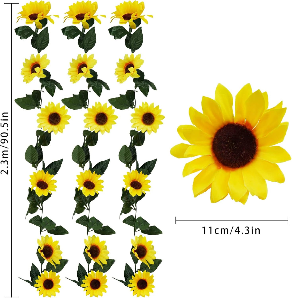 Golden Meadow  4-piece 26ft Sunflower Garland
