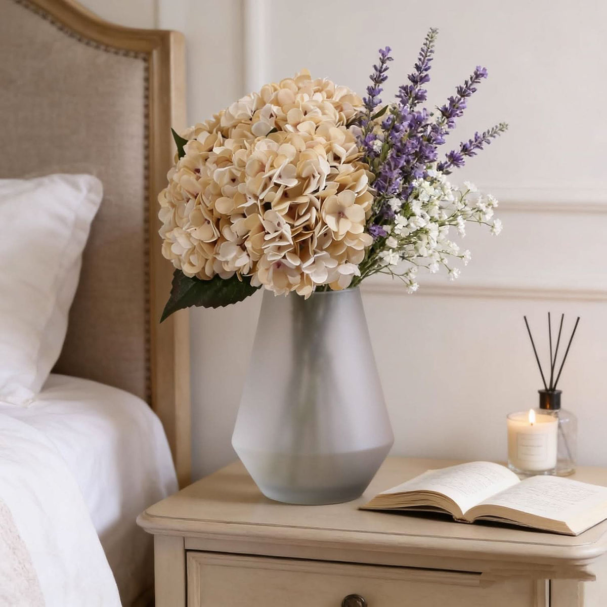 Beige Cream Hydrangea 6pcs