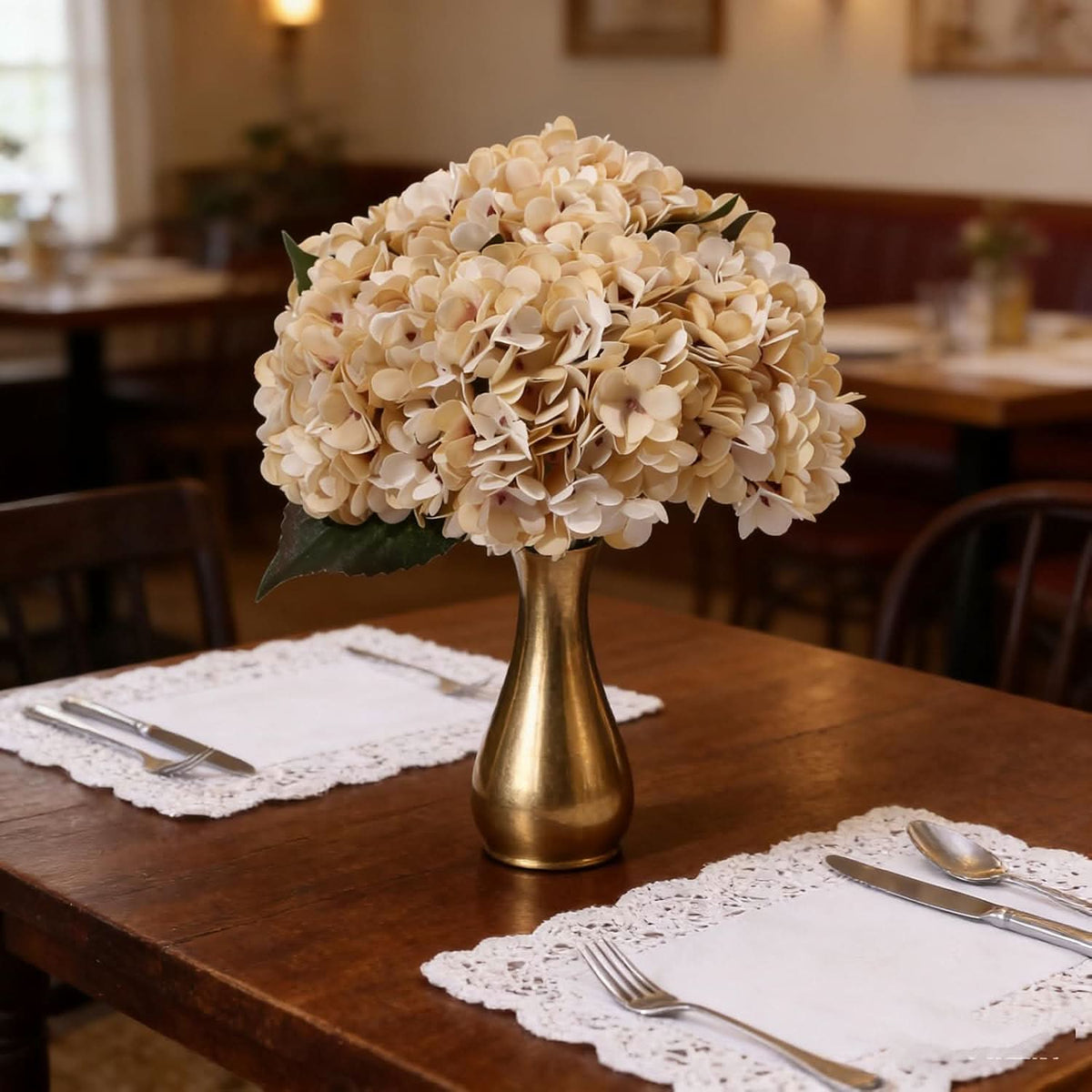 Beige Cream Hydrangea 6pcs