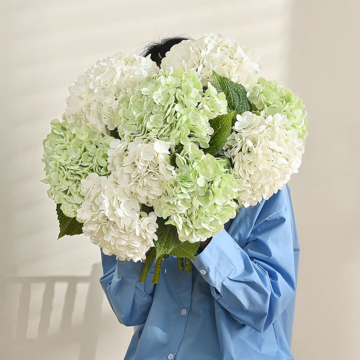 White Light Green Duo Hydrangea 4pcs 21"