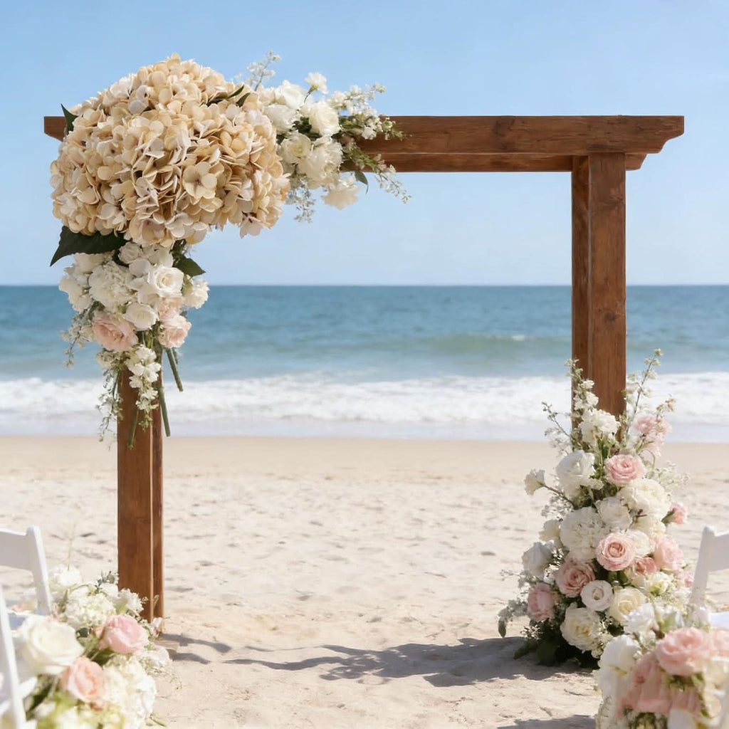 Beige Cream Hydrangea 6pcs