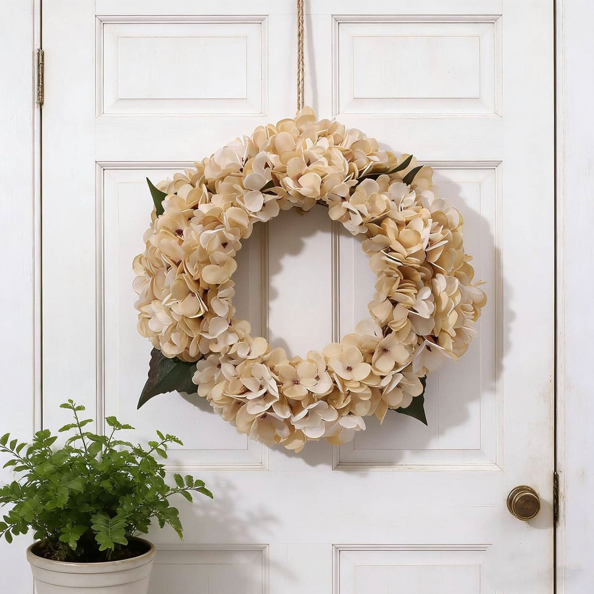 Beige Cream Hydrangea 6pcs