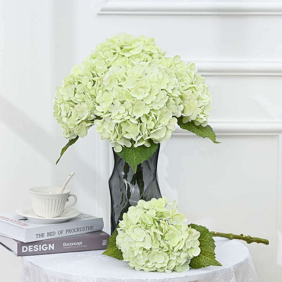 White Light Green Duo Hydrangea 4pcs 21"