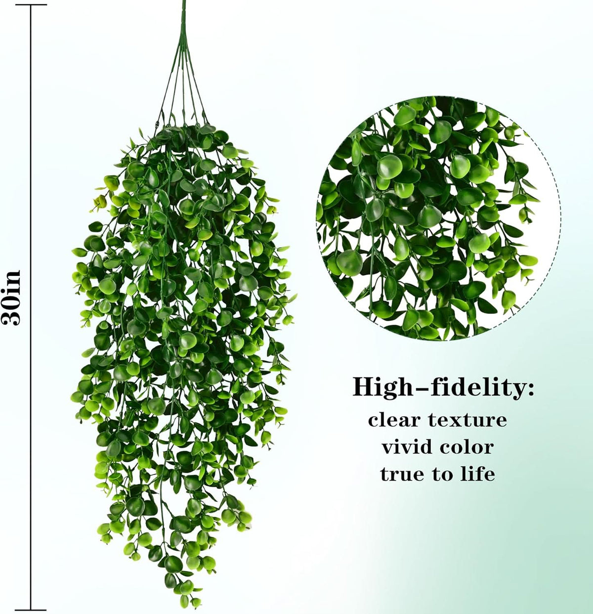 Set of 4 Artificial Eucalyptus Hanging Plants