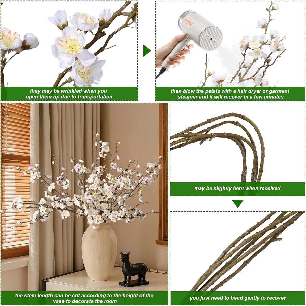 Snow Blossom Branch 6pcs 34.45"