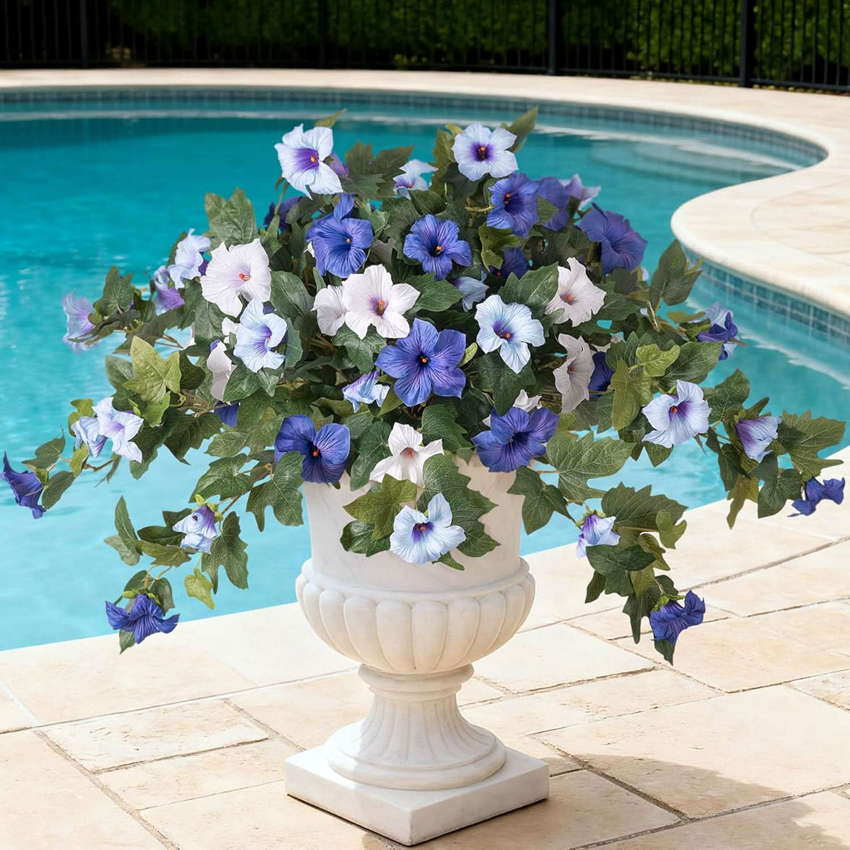 Blue White Artificial Petunias