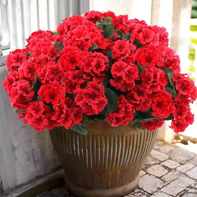 Red Artificial Geraniums