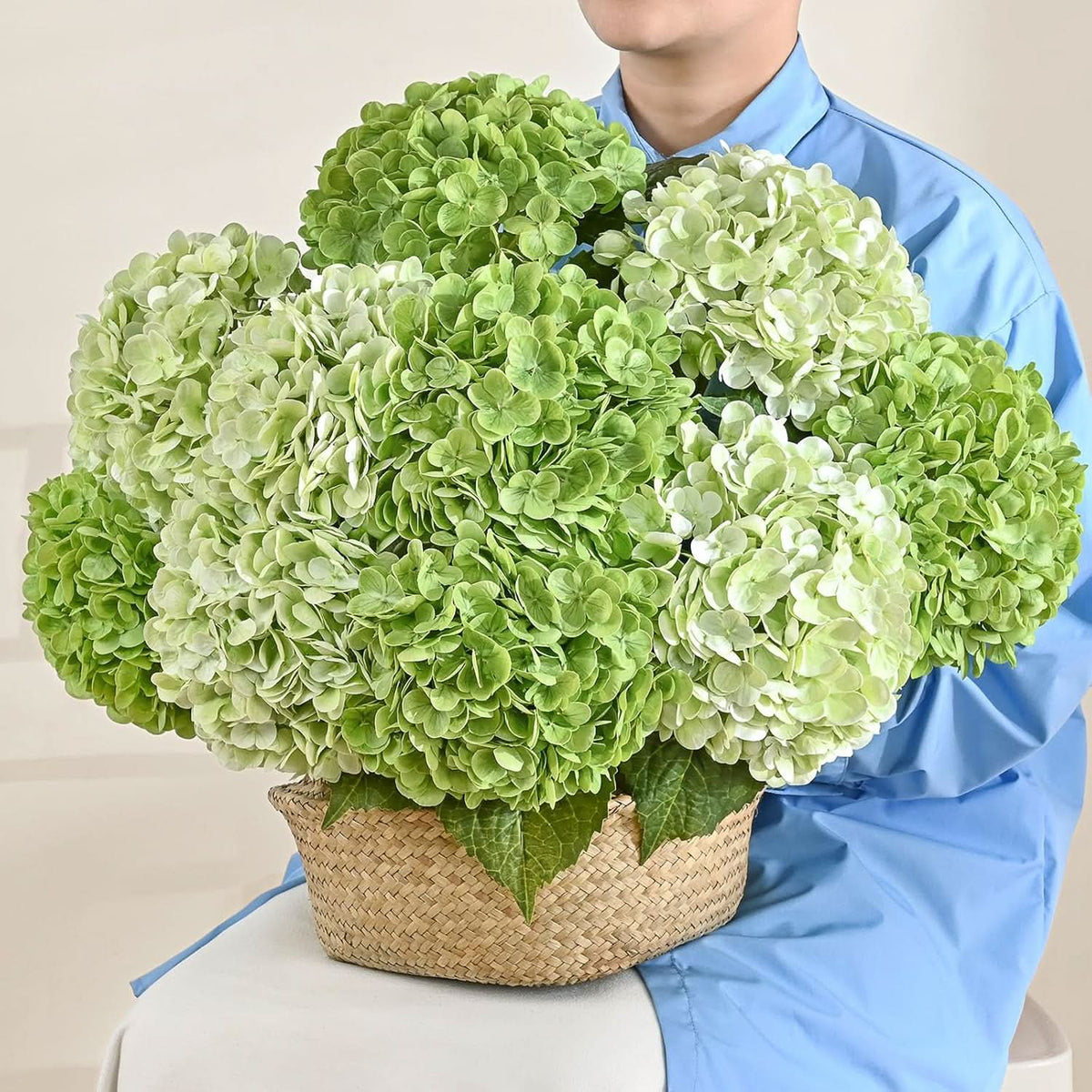 Light Green Hydrangea 3pcs 21"