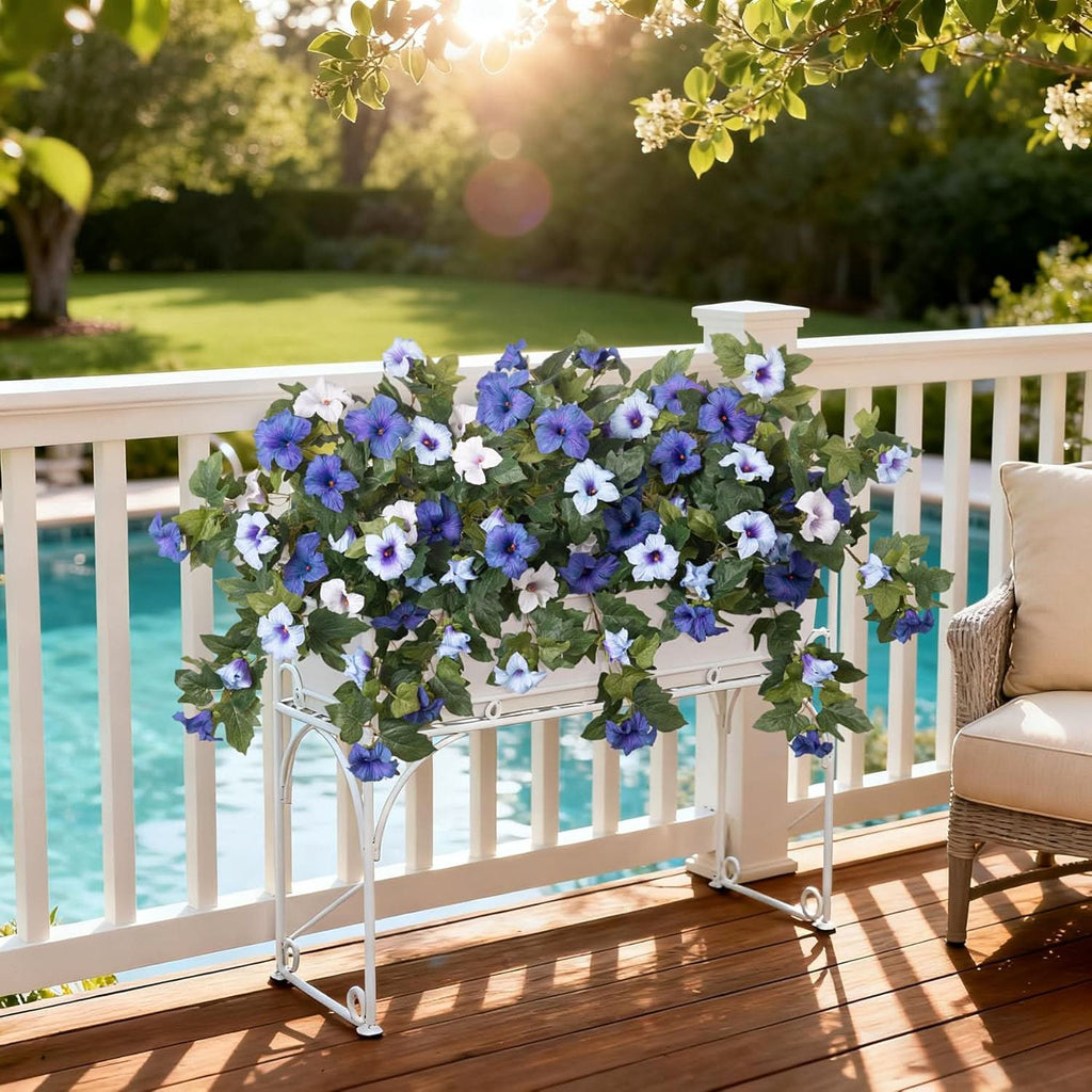 Blue White Artificial Petunias