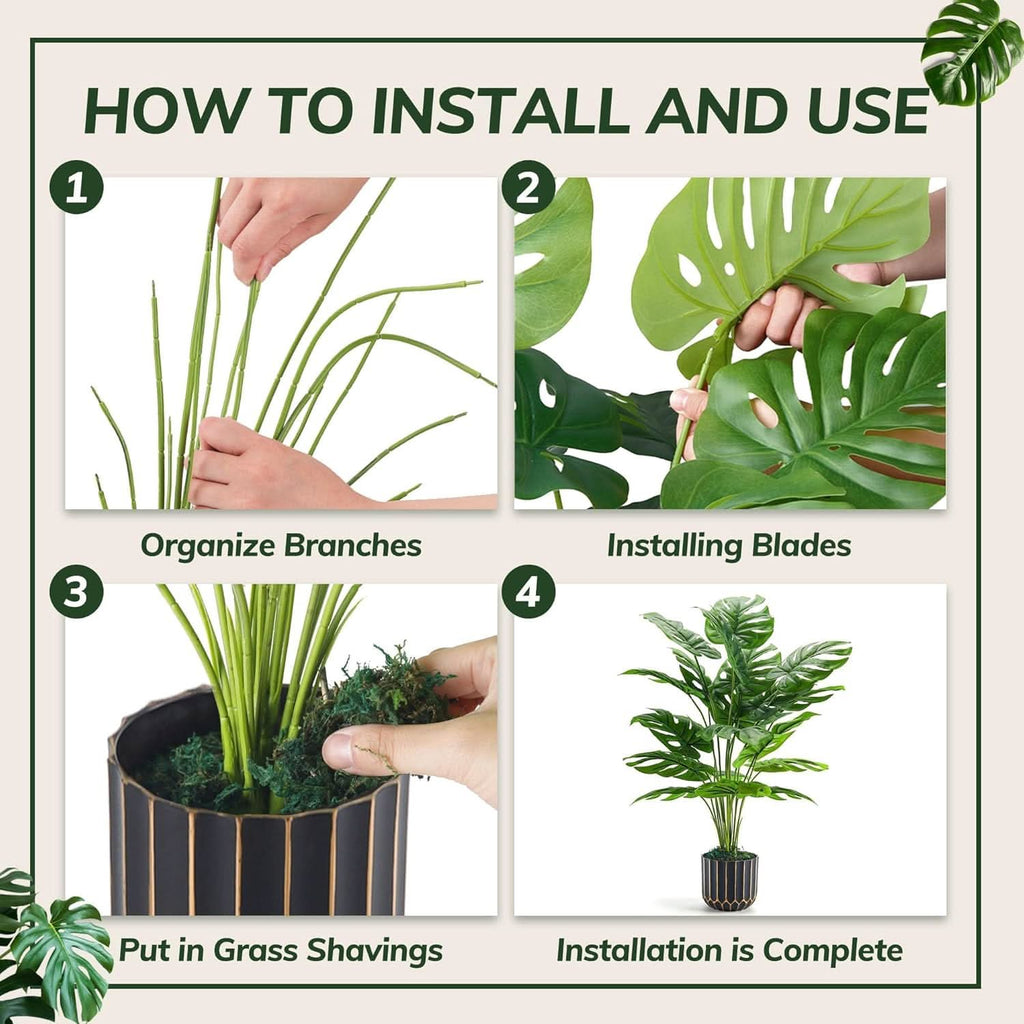 Tall Artificial Monstera Plant-28 inch