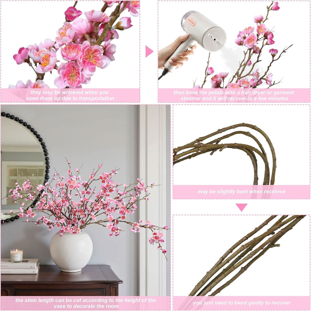 Pink Sakura Blossom Branch 6pcs 34.45"