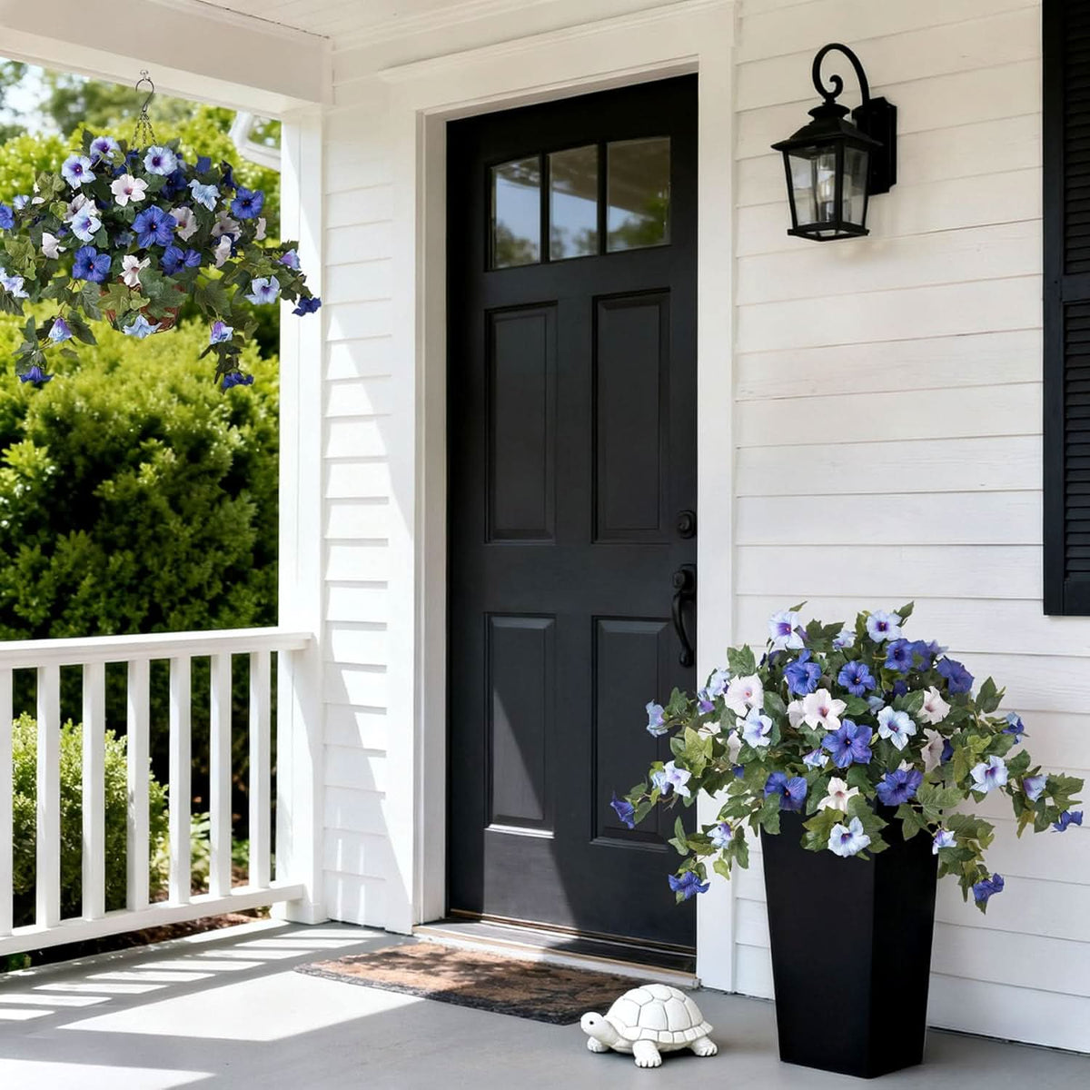 Blue White Artificial Petunias
