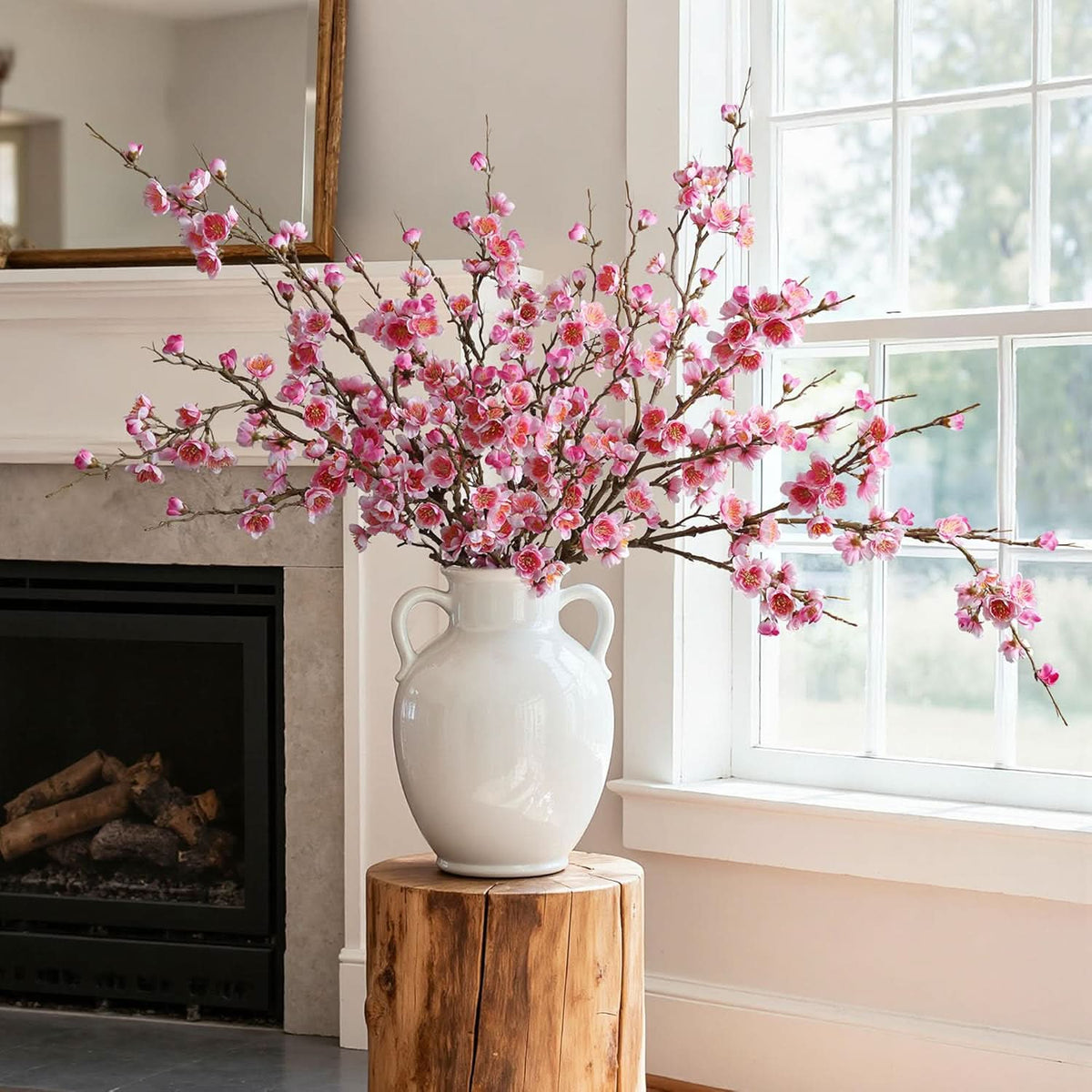 Pink Sakura Blossom Branch 6pcs 34.45"