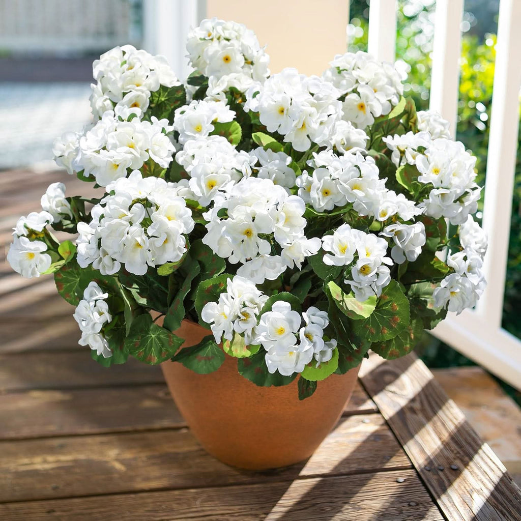 White Artificial Geraniums