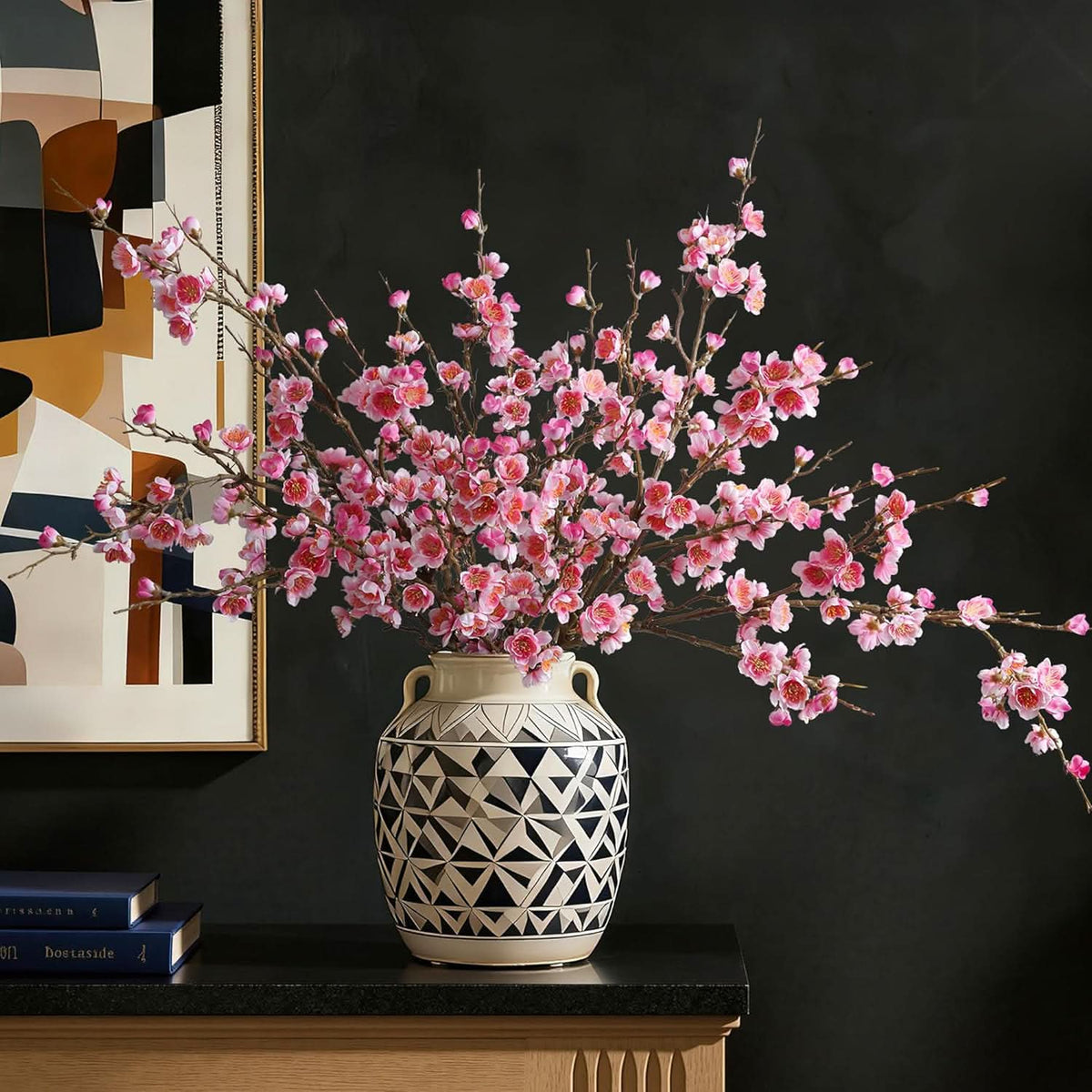 Pink Sakura Blossom Branch 6pcs 34.45"