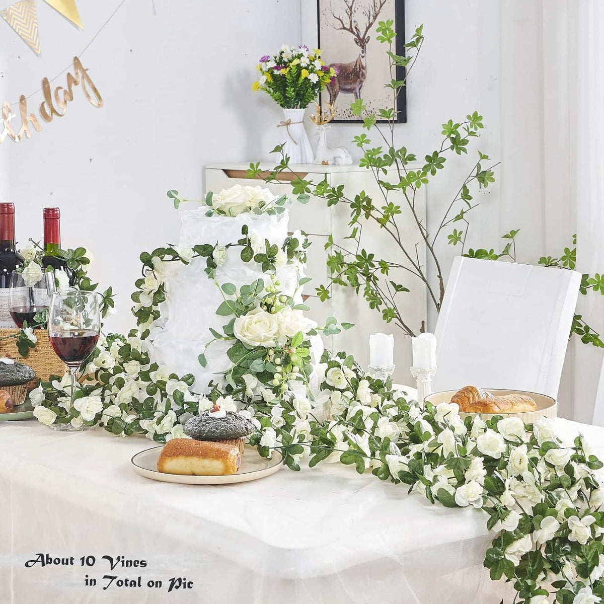 Ivory Garden 4-piece 26ft Rose Vine