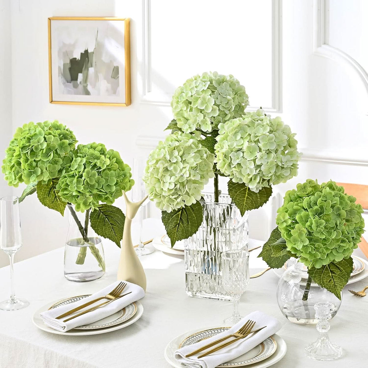 Light Green Hydrangea 3pcs 21"