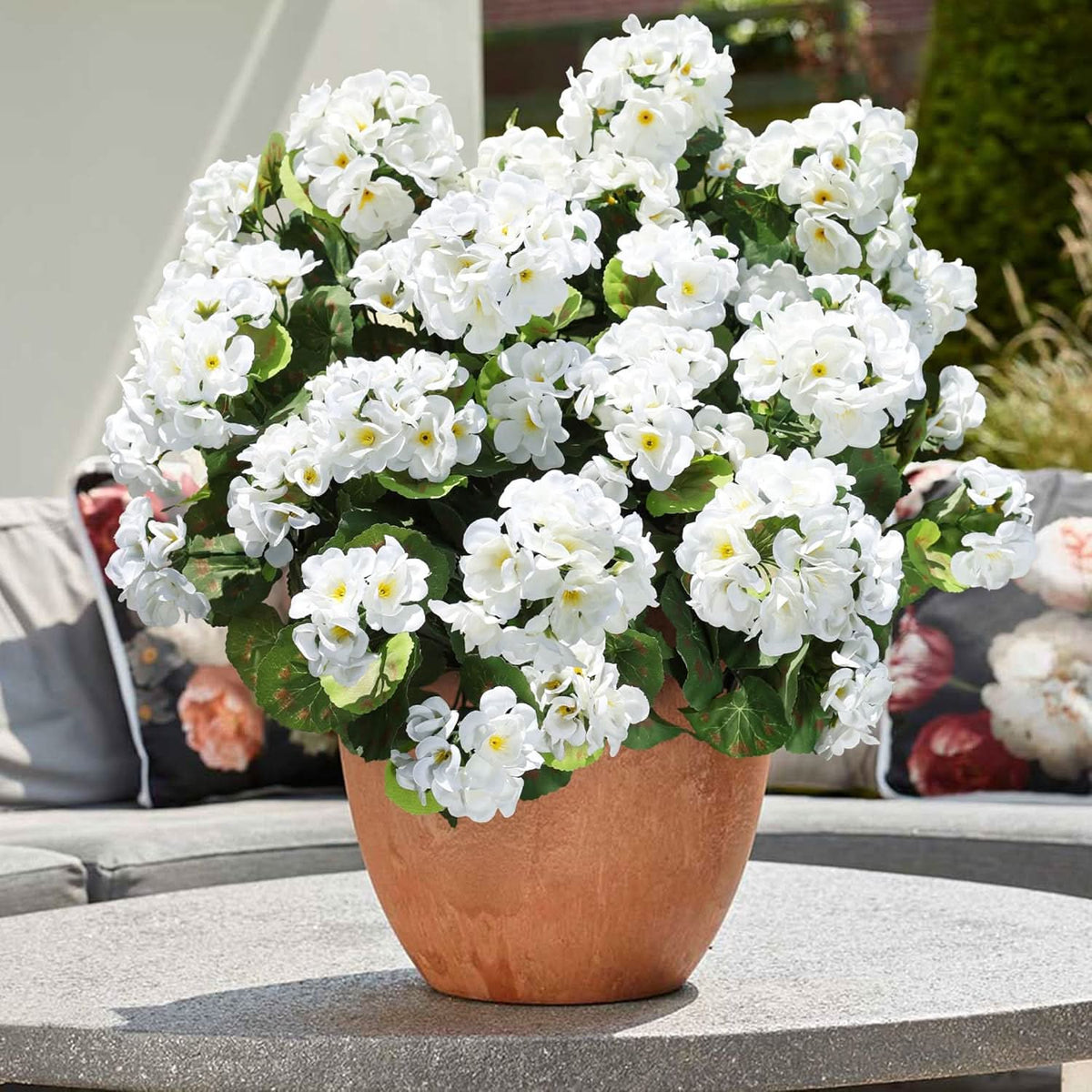White Artificial Geraniums