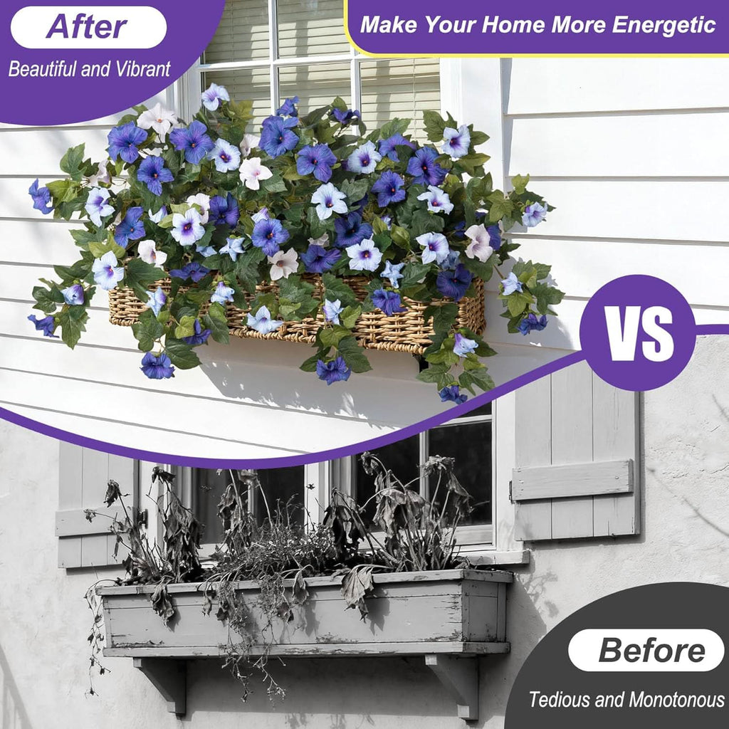 Blue White Artificial Petunias