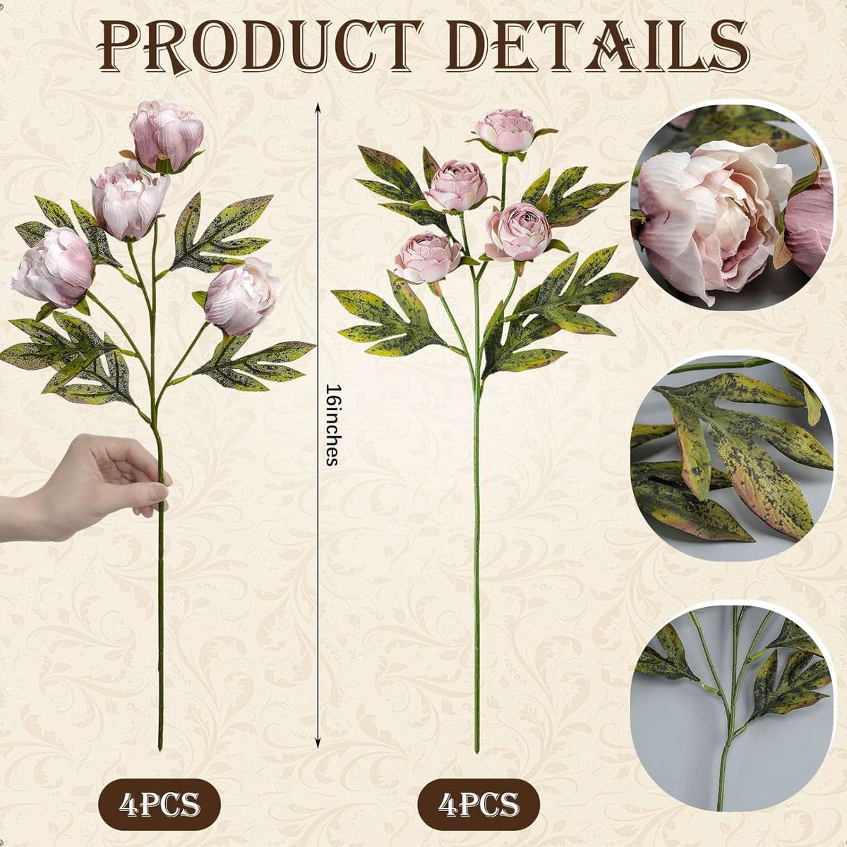 Vintage Garden Peony 8pcs