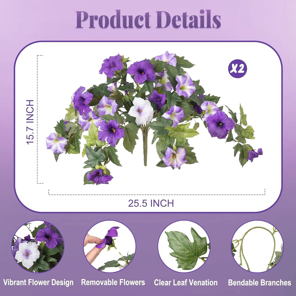 Purple Artificial Petunias
