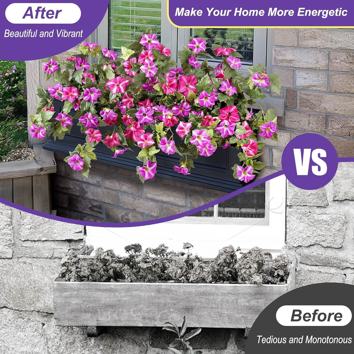 Pink Purple Artificial Petunias