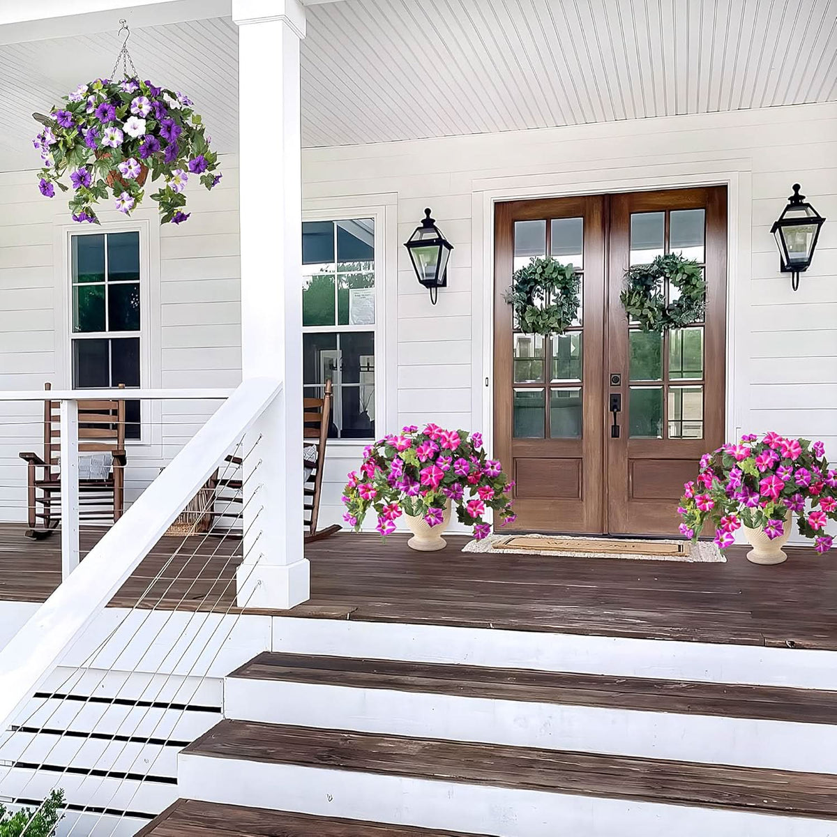 Pink Purple Artificial Petunias