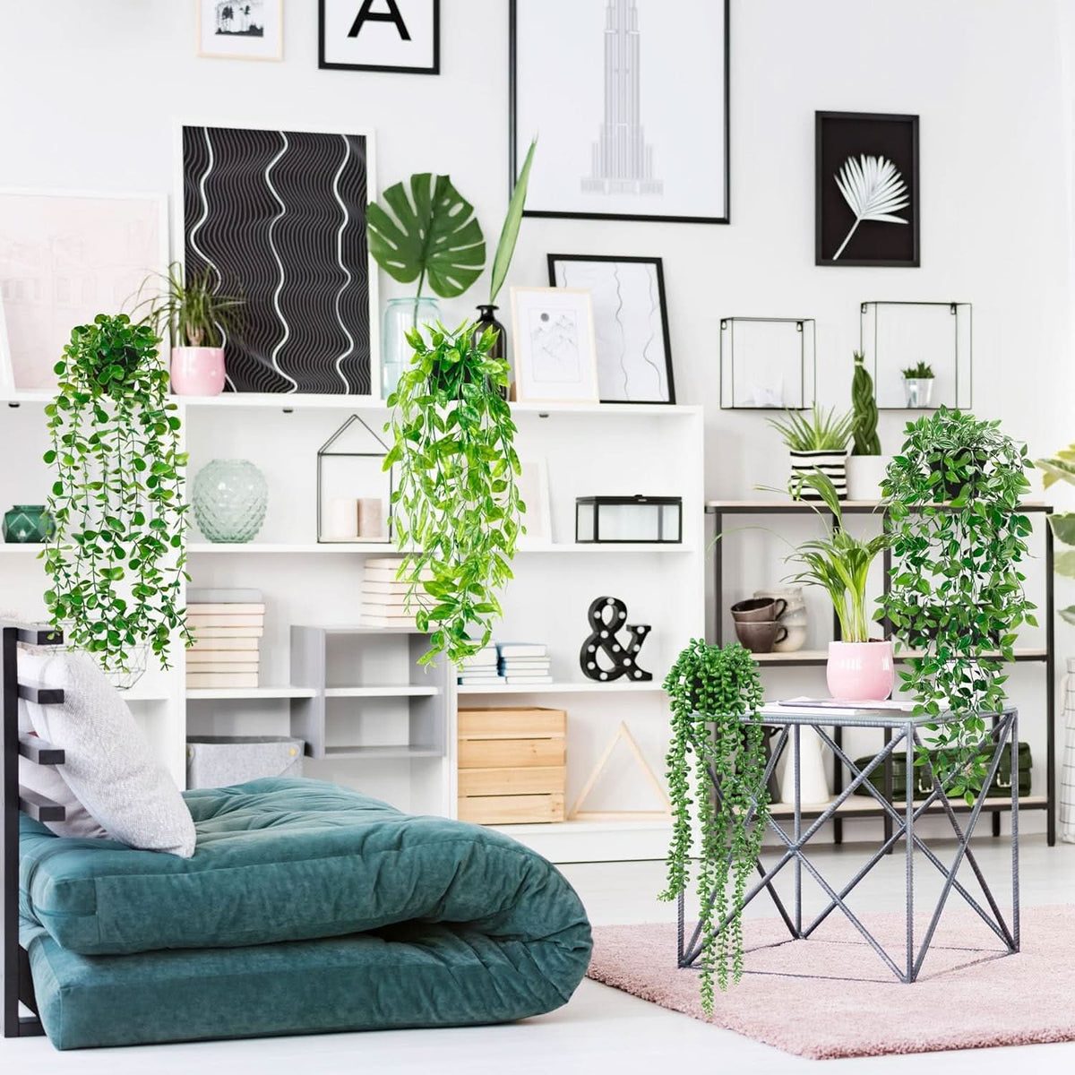 4 Faux Hanging Plants