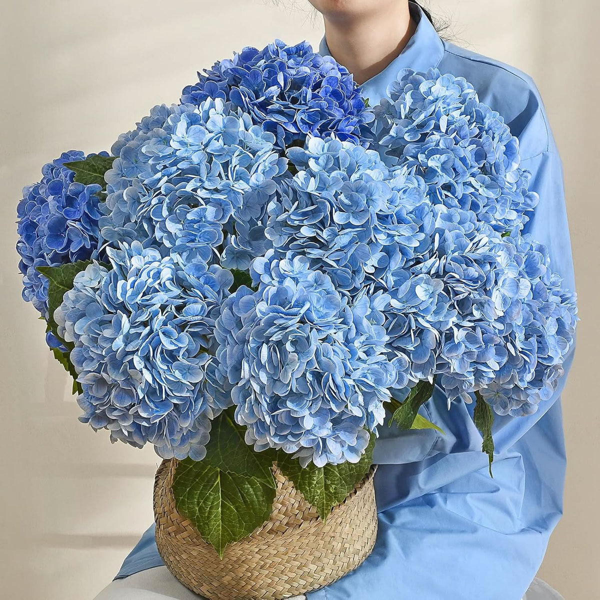 Blue Garden Hydrangea 6pcs  21"