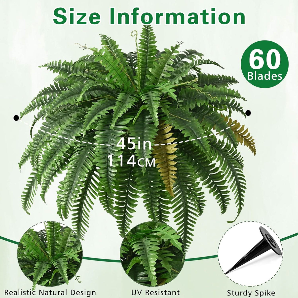 Artificial Boston Fern- 60 Branches