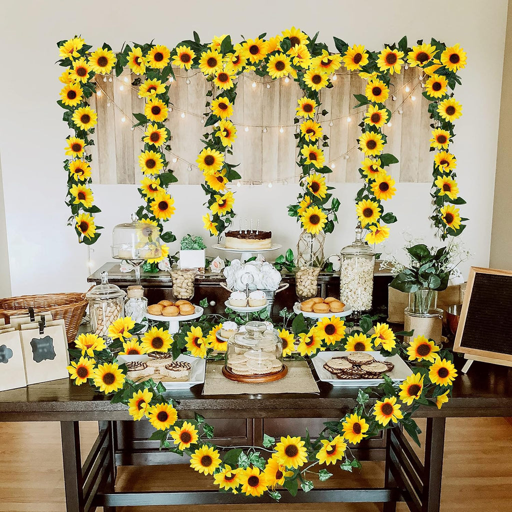 Golden Meadow  4-piece 26ft Sunflower Garland