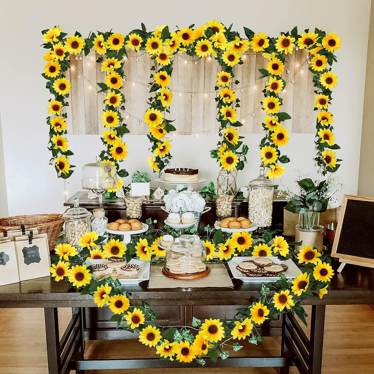 Golden Meadow  4-piece 26ft Sunflower Garland