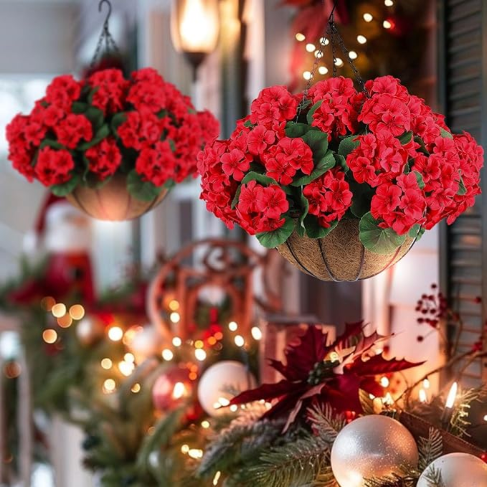 Red Artificial Geraniums