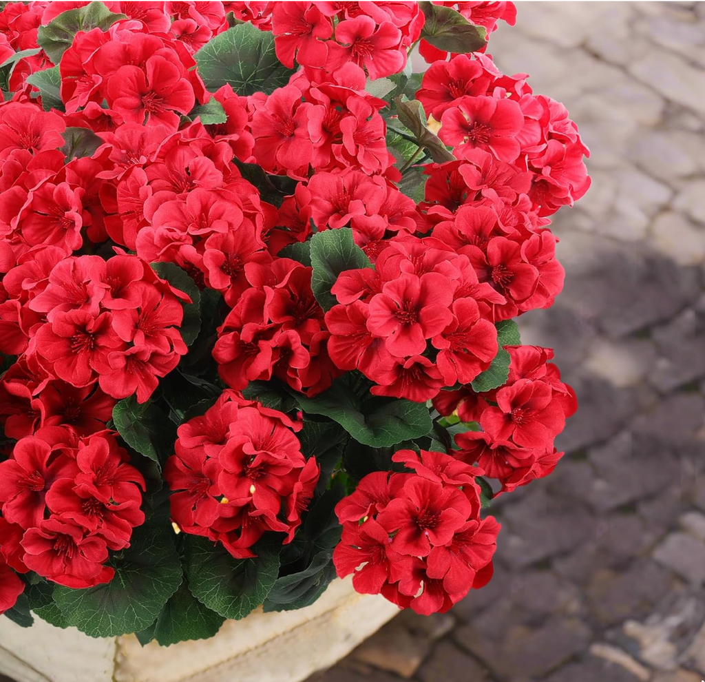 Red Artificial Geraniums