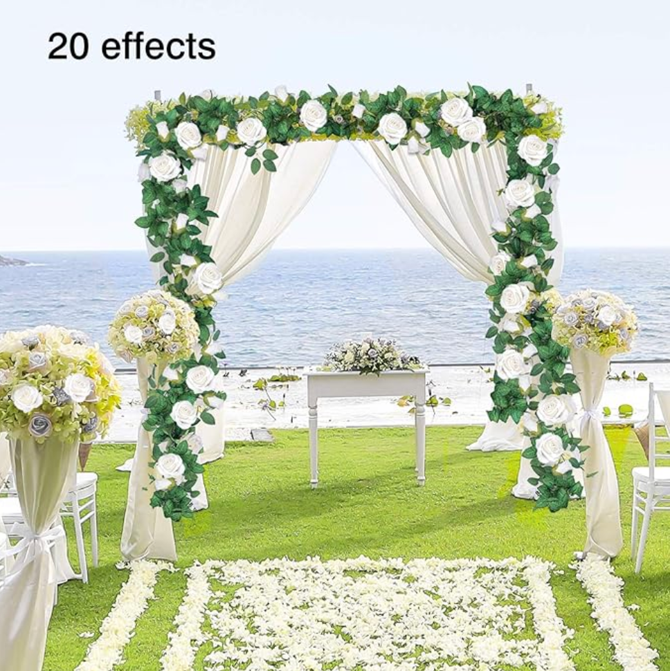 White Whisper 4-piece 26ft Rose Vine