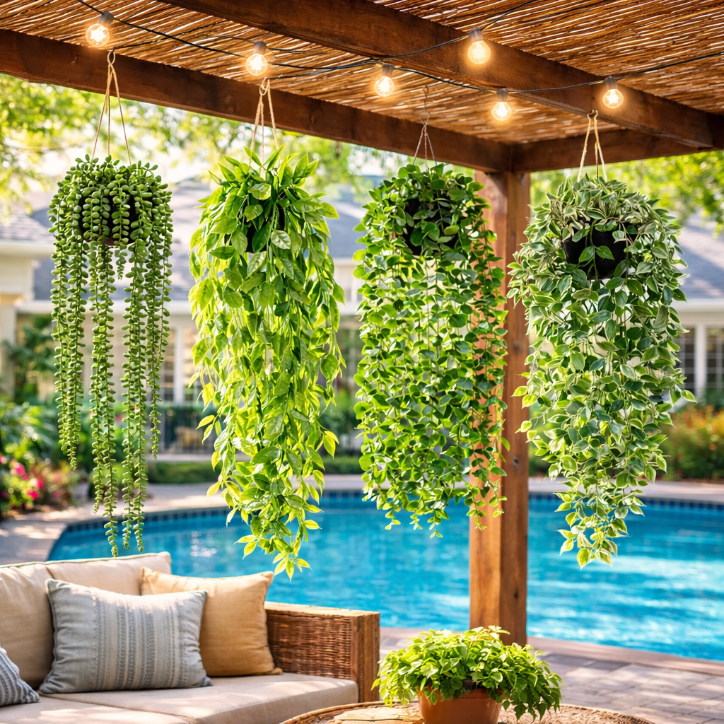 4 Faux Hanging Plants