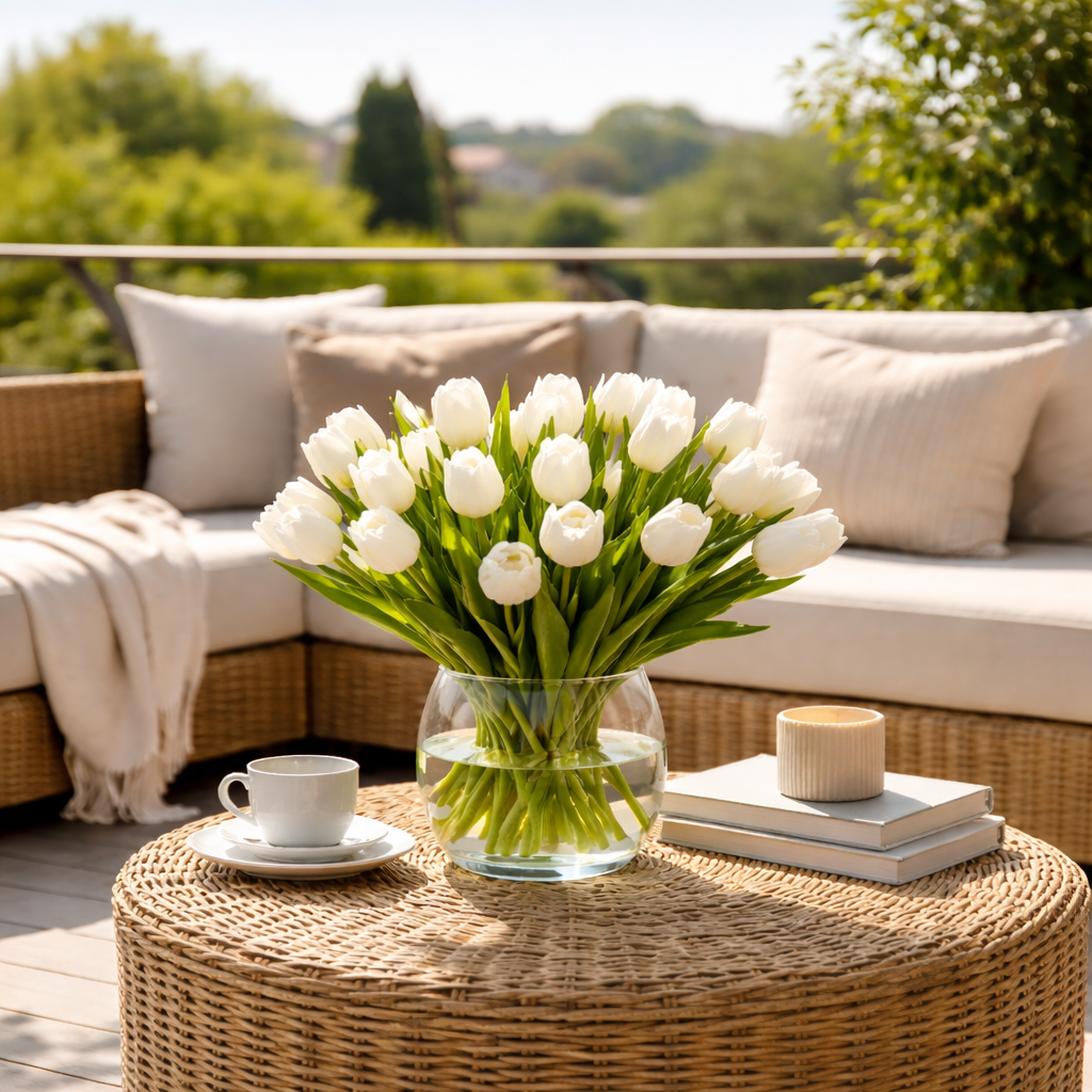 Ivory Garden Tulip 14"