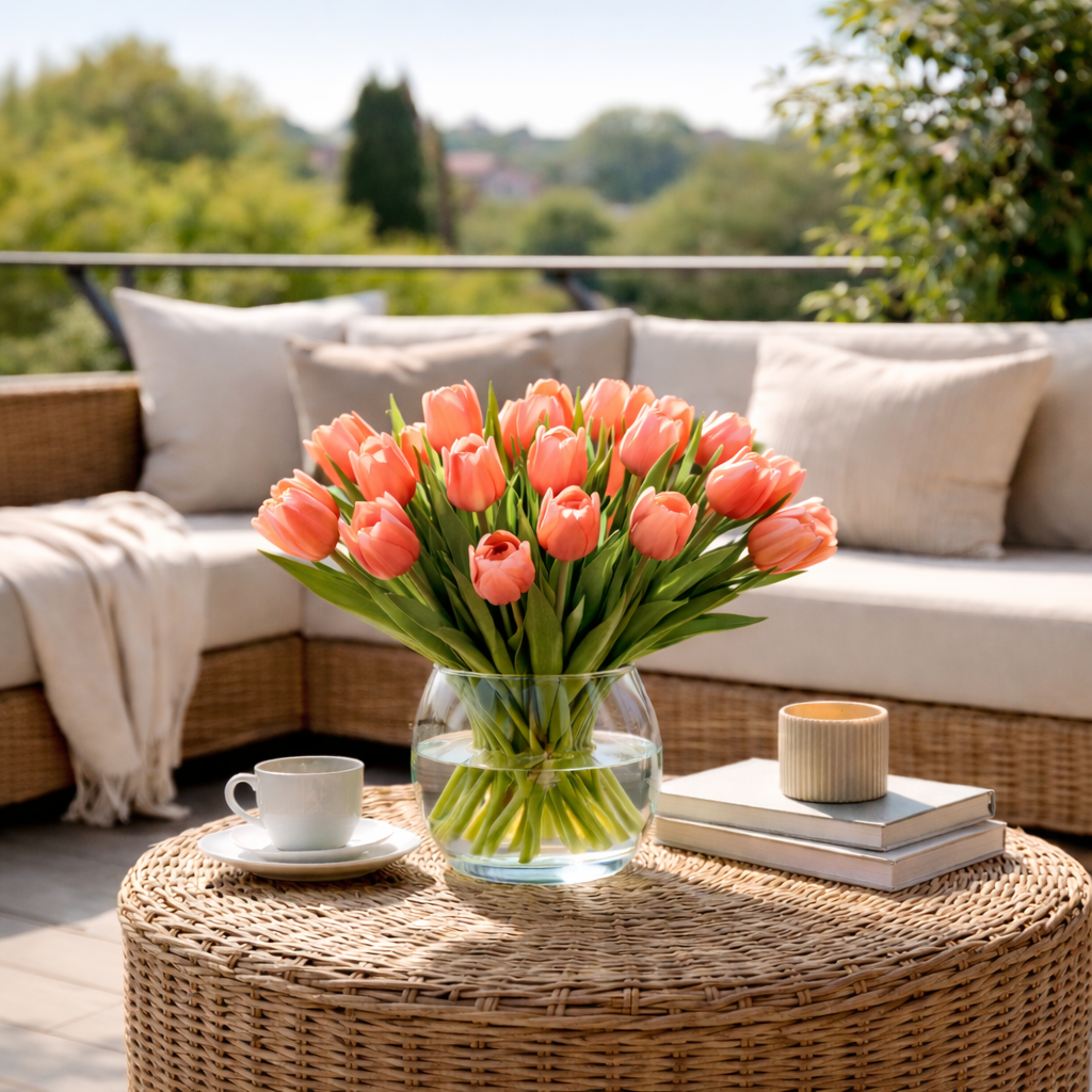 Coral Blush Tulip 14"