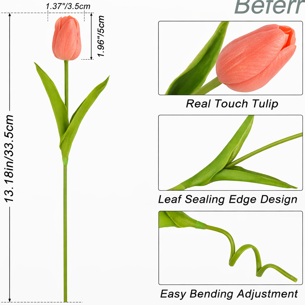 Coral Blush Tulip 14"