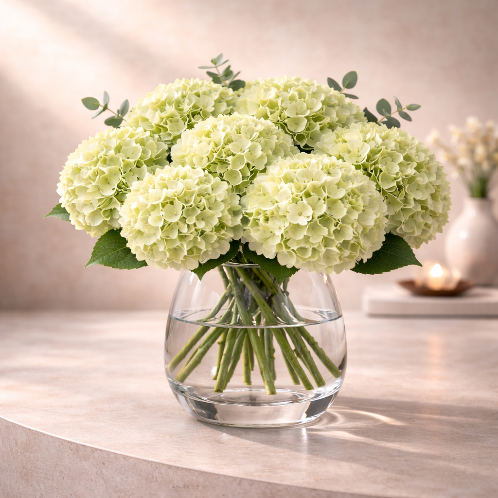 Light Green Hydrangea 3pcs 21"