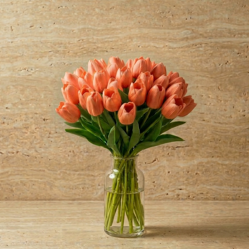 Coral Blush Tulip 14"